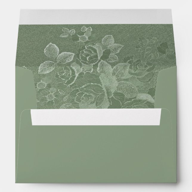 Sage Green Wedding Envelope (Back (Bottom))