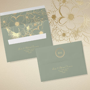 Sage Green Wedding Envelope