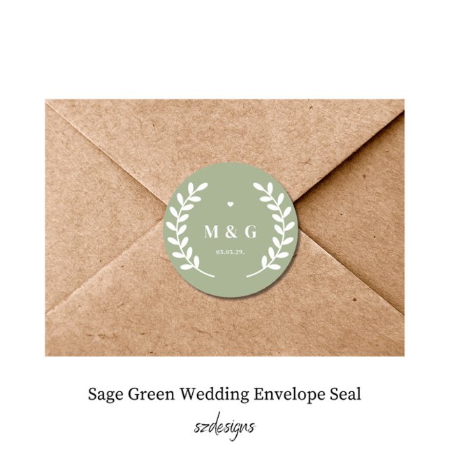 Sage Green Wedding Envelope Seal (Creator Uploaded)