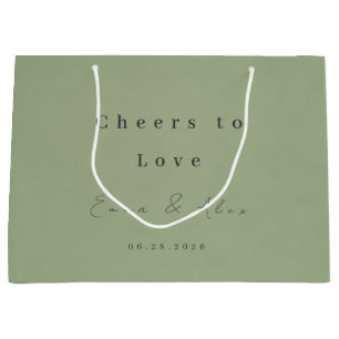 Sage Green Wedding Favour Tag Large Gift Bag
