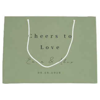 Sage Green Wedding Favour Tag Large Gift Bag