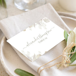 Sage Green Wedding Greenery Name Place Card
