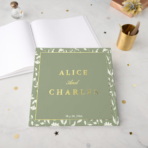 Sage green wedding guest book 
