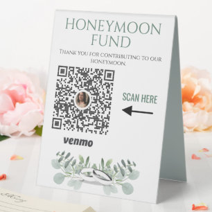 Sage Green Wedding Honeymoon Fund Venmo QR Code