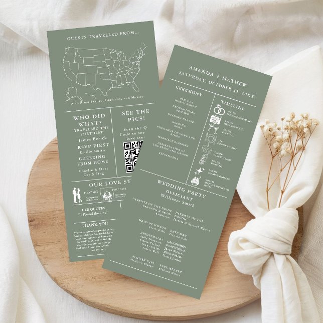 sage  Green Wedding Infographic Program (Creator Uploaded)