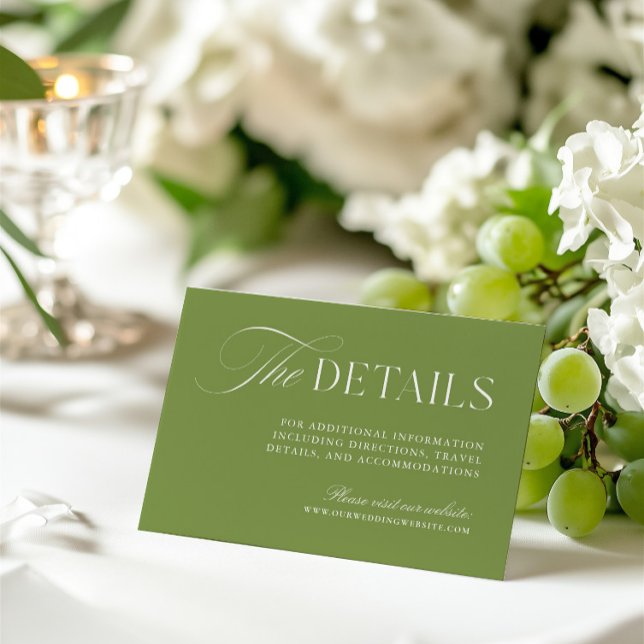 Sage Green Wedding Information Enclosure Card (Sage Green Wedding Information Enclosure Card)
