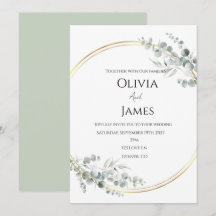 Sage green Wedding invitation