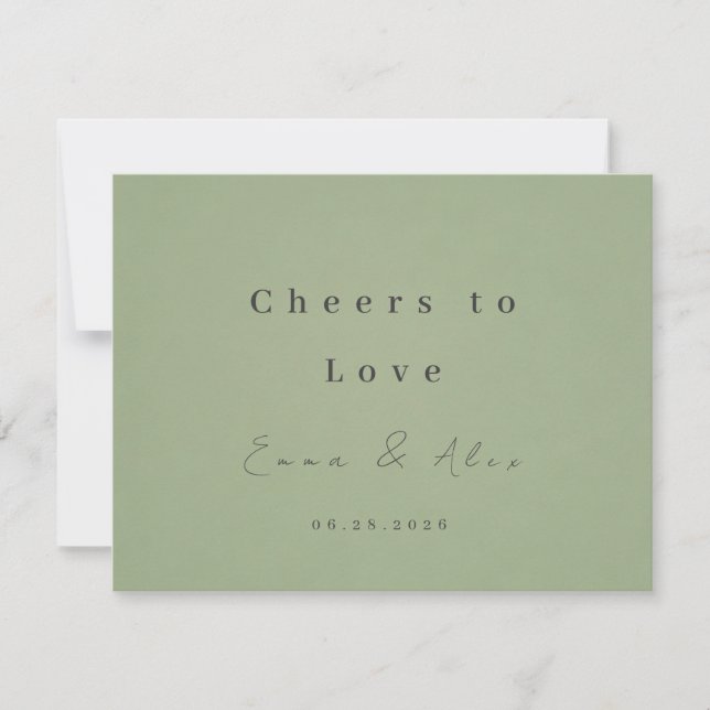 Sage Green Wedding Invitation (Front)