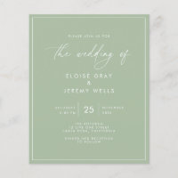 Sage Green Wedding Invitation