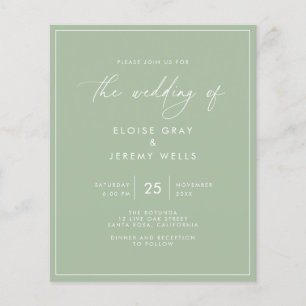Sage Green Wedding Invitation