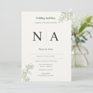 Sage Green Wedding Invitation