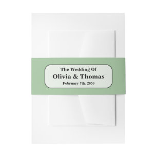 Sage Green Wedding Invitation Belly Band
