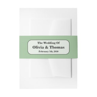 Sage Green Wedding Invitation Belly Band