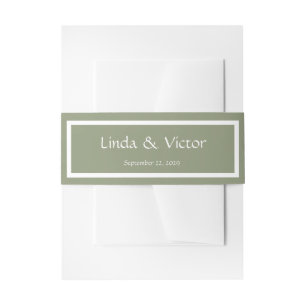 Sage Green wedding invitation belly band