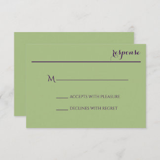 Sage Green Wedding Invite Response Card