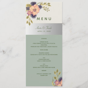 Sage Green Wedding Menu