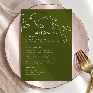 Sage Green Wedding Menu Cards