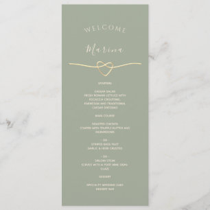 Sage Green Wedding Menu with Guest Name