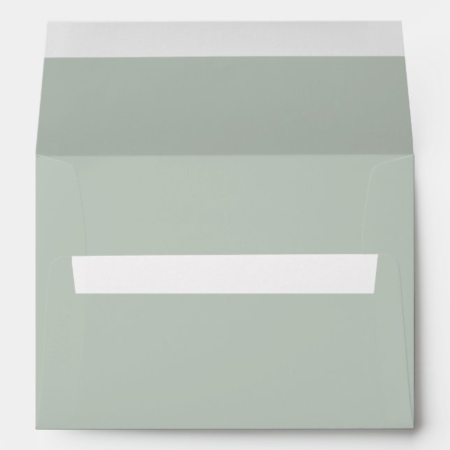 Sage Green Wedding Modern Invitation Envelope (Back (Bottom))