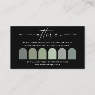Sage Green Wedding Palette Attire Dress Code Enclosure Card