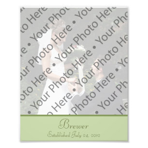 Sage Green Wedding Photo Prints with Custom Text