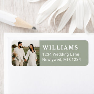 Sage Green Wedding Photo Return Address
