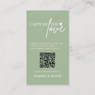 Sage Green Wedding Photos Capture The Love QR Code Enclosure Card
