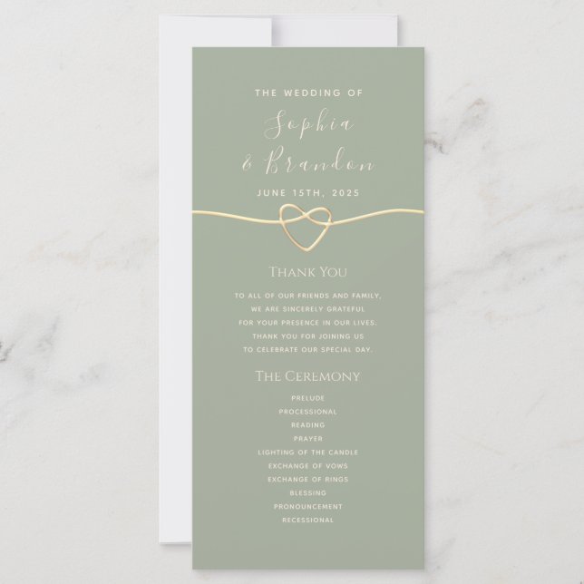 Sage Green Wedding Program (Front)