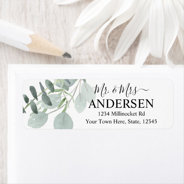 Sage Green Wedding Return Address (Insitu)