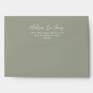 Sage Green Wedding Return Address Envelope