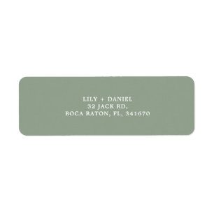 Sage Green Wedding Return Address Label