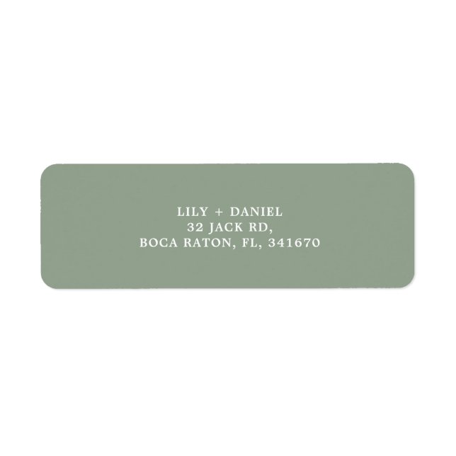 Sage Green Wedding Return Address Label (Front)