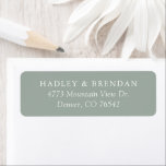 Sage Green Wedding Return Address Label<br><div class="desc">Add a beautiful finishing touch to your wedding mailings with this return address label,  featuring a sage green background and white text.</div>