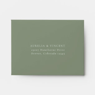 Sage Green Wedding RSVP Envelope