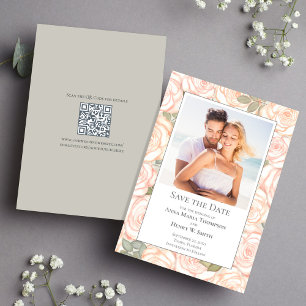 Sage Green Wedding Save the Date Floral Photo