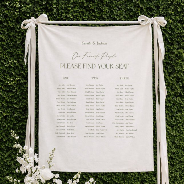 Sage Green Wedding Seating Chart Tapestry (Creator Uploaded)