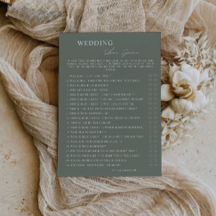 Sage Green Wedding Shoe Game Template, Invitation
