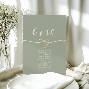 Sage Green Wedding Table Seating Chart Card