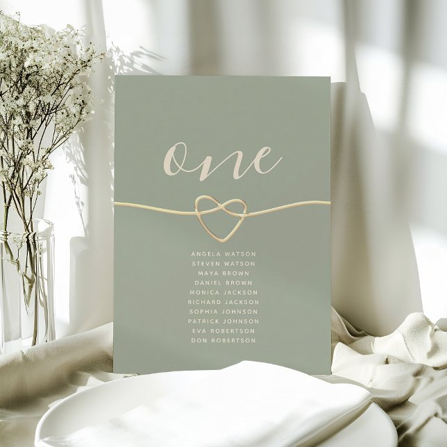 Sage Green Wedding Table Seating Chart Card (Creator Uploaded)