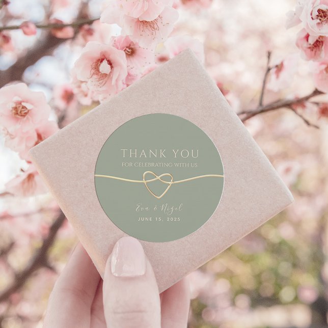Sage Green Wedding Thank You Favour Stickers (Creator Uploaded)