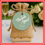 Sage Green Wedding Thank You Favour Tags<br><div class="desc">Sage Green Wedding Thank You Favour Tags | Elegant Greenery Gift Tags Add a heartfelt, personalised touch to your wedding favours with our delightful Sage Green Wedding Thank You Favour Tags! These exquisite tags feature beautiful sage green greenery accents, creating a serene and sophisticated design. They're the perfect finishing touch...</div>