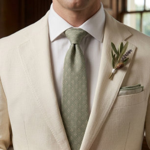 Sage Green Wedding Tie Luxury Jacquard Groomsmen