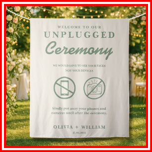 Sage Green Wedding Unplugged Ceremony Tapestry