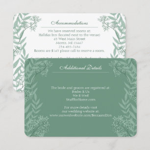 Sage Green Wedding Vintage Botanical Enclosure Card