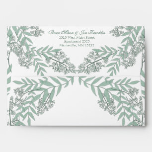 Sage Green Wedding Vintage Botanical Envelope