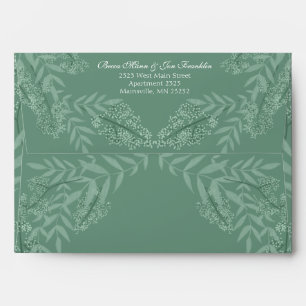 Sage Green Wedding Vintage Botanical Envelope