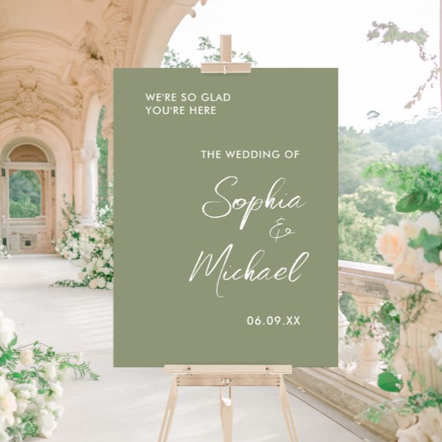 Sage Green Wedding Welcome Acrylic Sign (Creator Uploaded)
