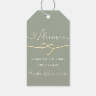 Sage Green Wedding Welcome Bag Tag QR Code