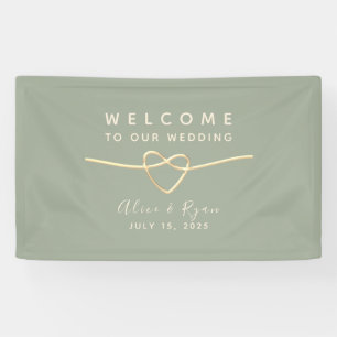 Sage Green Wedding Welcome Banner
