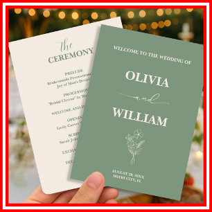 Sage Green Wedding Wildflower Boho Floral Programme